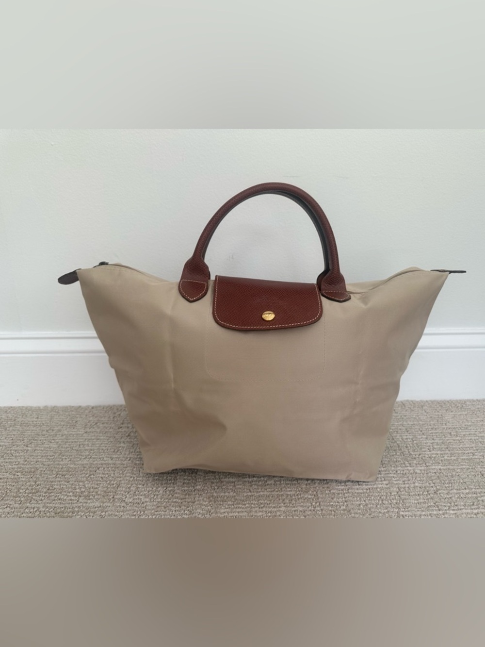 Longchamp Le Pliage Medium Handbag Beige